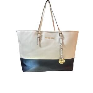 Michael Michael Kors Jet Set Travel Tote - Navy Blue/White